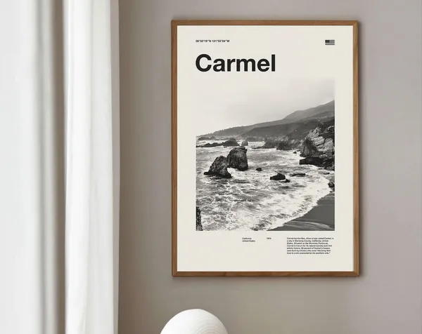 Carmel By The Sea Mid-Century Travel Poster
