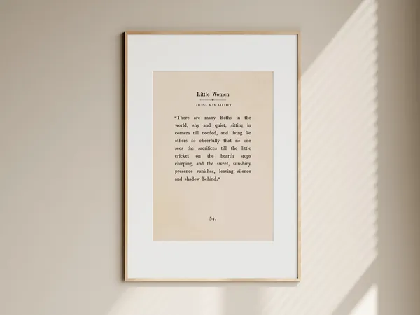 Little Women Quote Print, Vintage Book Poster