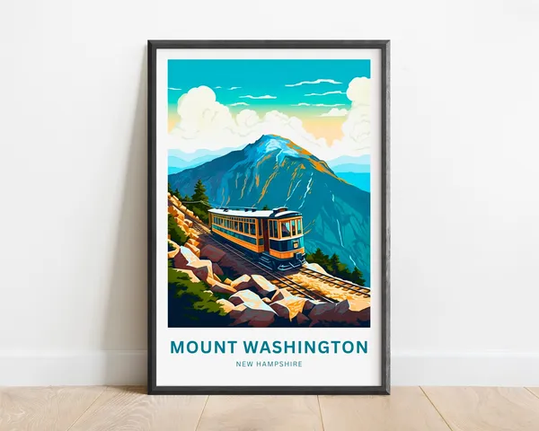 Mount Washington Travel Poster, New Hampshire Landmark
