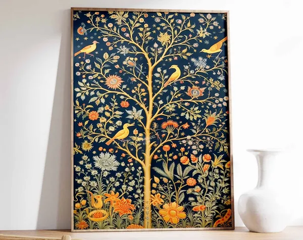 Indian Floral Print, Traditional Pattern Art Print