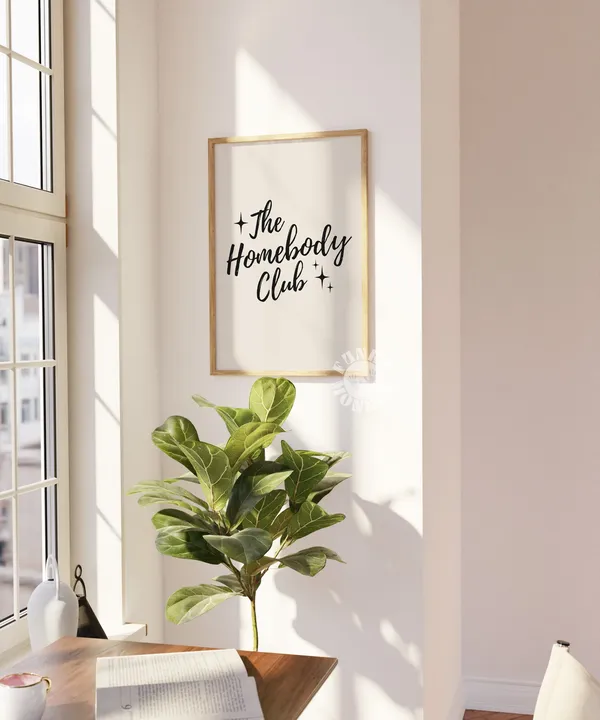 The Homebody Club Quote Poster, Retro Wall Art