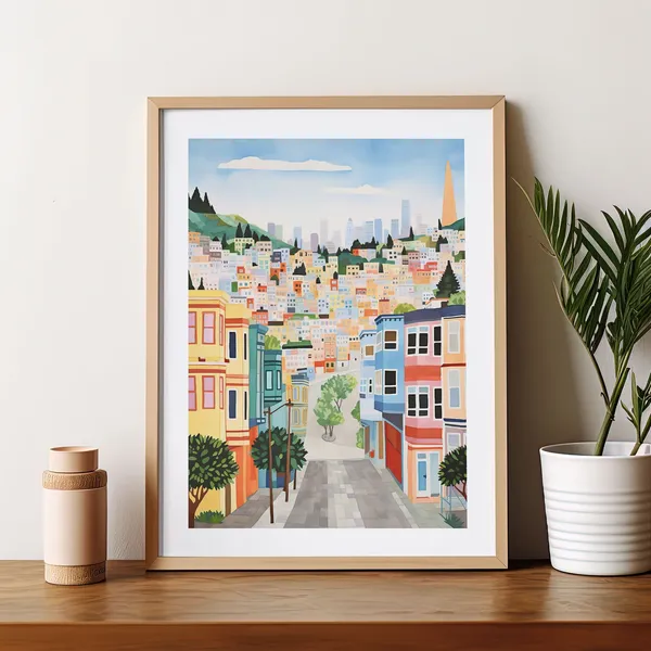 The Castro San Francisco Travel Poster, Modern Trendy