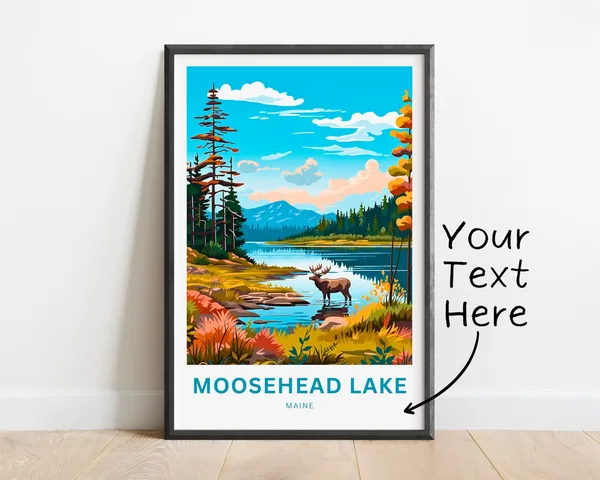 Personalized Moosehead Lake Travel Poster, Maine