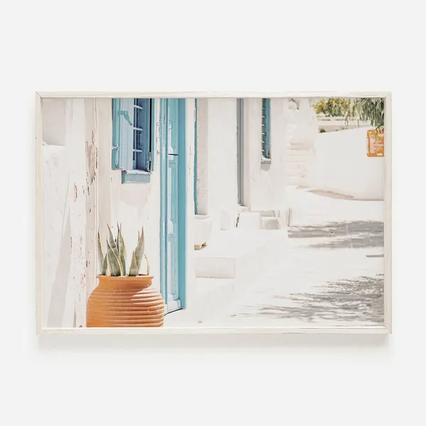 Oia Greece Travel Poster, Santorini Village