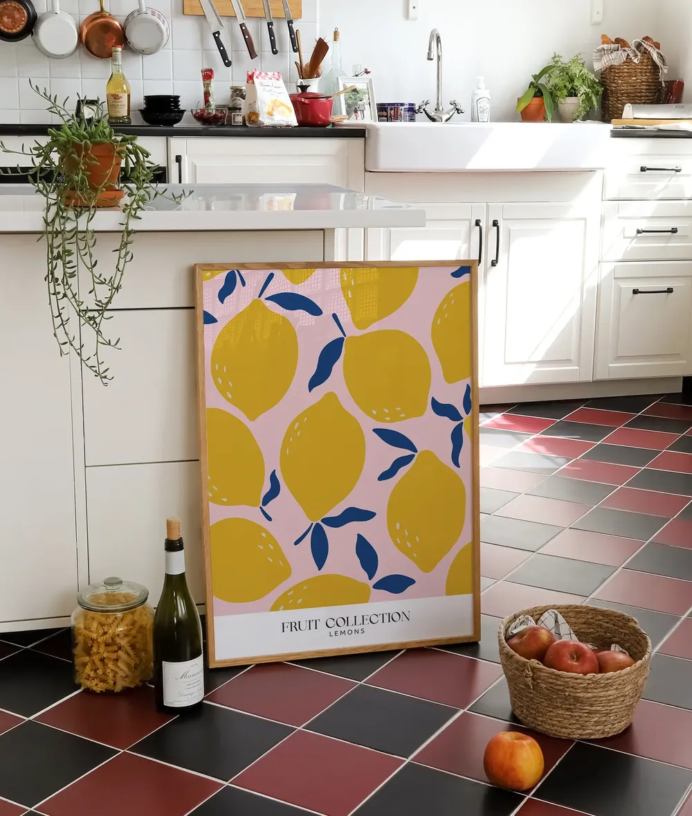 Lemons Wall Print, Kitchen Fruit Market Poster Art - Image 3