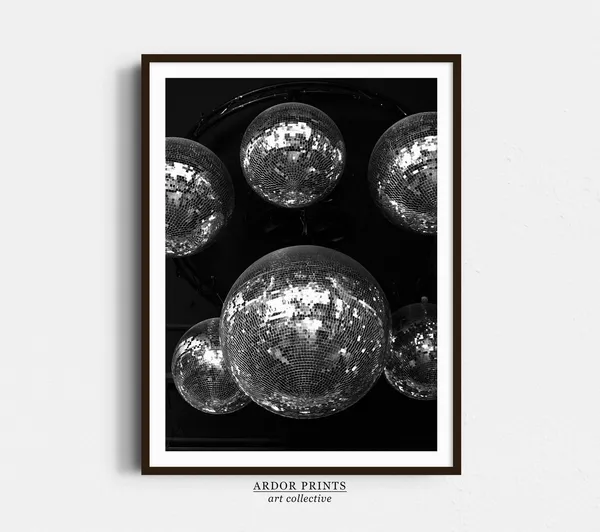 Disco Ball Party Retro Vintage Art Print
