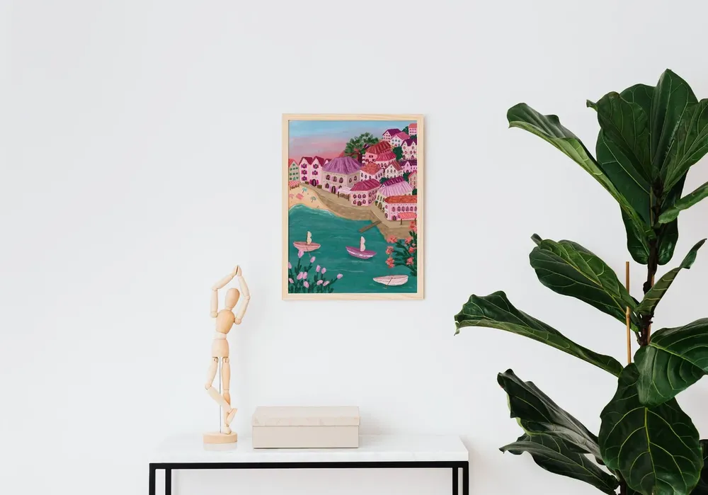 Salcombe Salcombe Retro Beach Art Print - Image 7