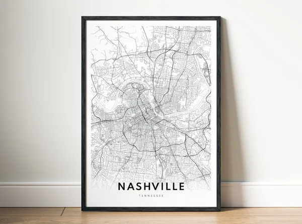 Nashville Map Poster, Nashville USA Travel Map