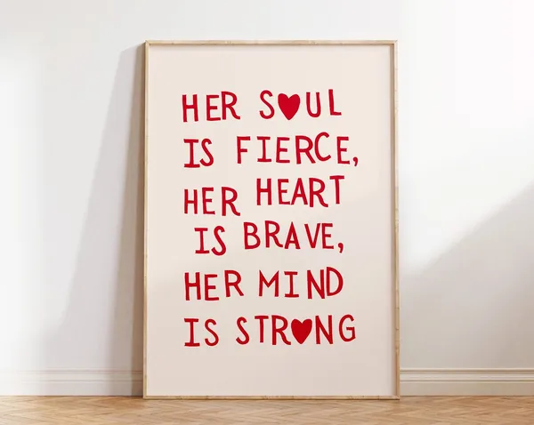 Heart Quote Living Room Wall Art Print
