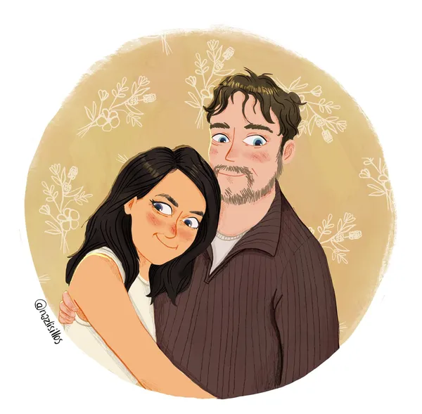 Custom Family Portrait From Photo, Christmas Gift