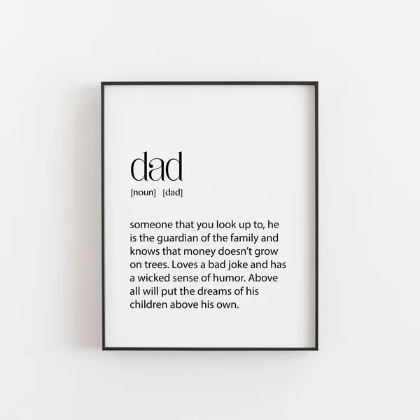 Dad Definition Christmas Wall Art Print