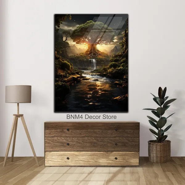 Tree Of Life Glass Print, Nature Wall Decor For Home