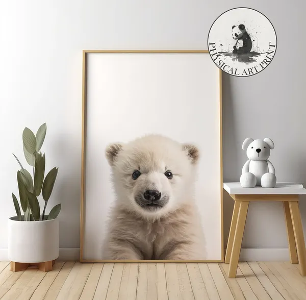 Baby Polar Bear Nursery Animal Illustration Art Print