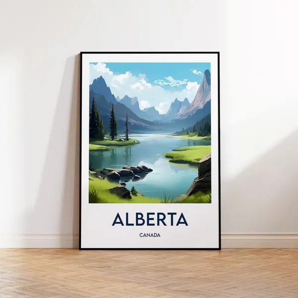 Alberta Canada Travel Poster, Wall Art Print