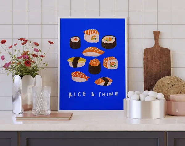 Sushi Japanese Food Illustration Art Print
