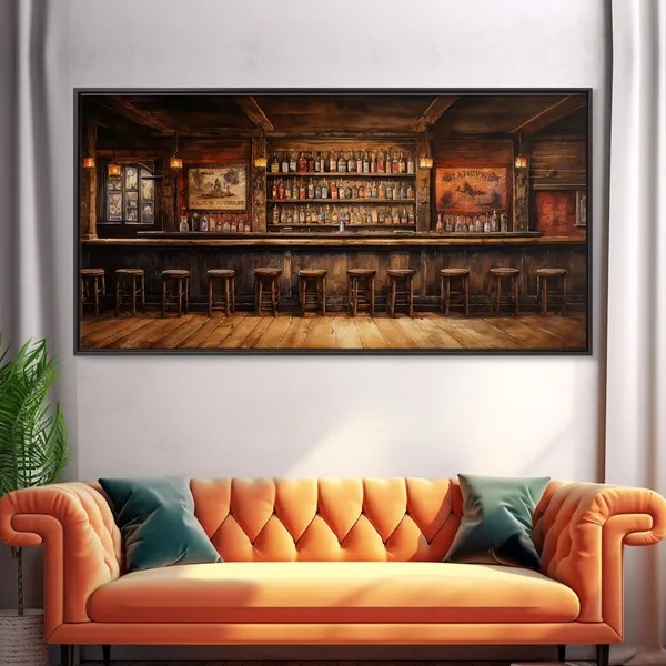Prohibition Saloon Western Art Print, Bar Decor