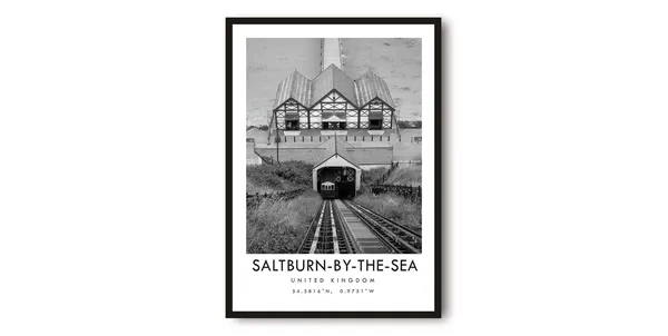 Saltburn By The Sea Travel Poster, England Wall Decor