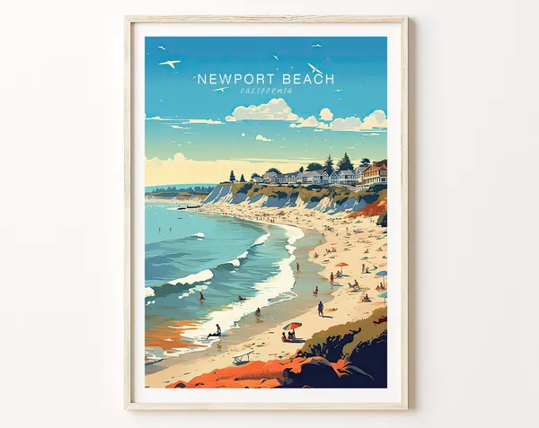 Newport Beach California Minimalist Travel Poster