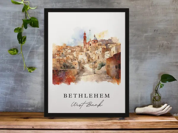 Bethlehem Middle East Poster, Personalized Wall Art