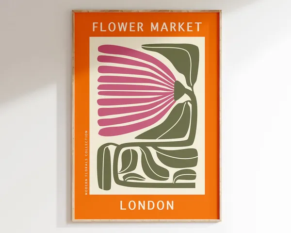 London Flower Market, Matisse Style Art Print