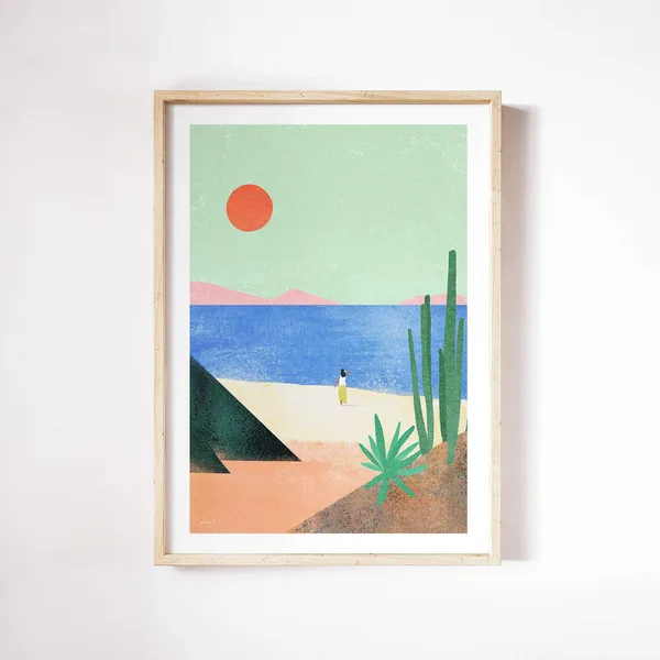 Beach Girl by Henry Rivers, Tropical Landscape Poster