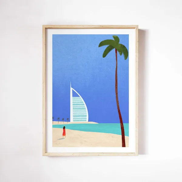 Dubai Burj Al Arab Travel Poster, Henry Rivers