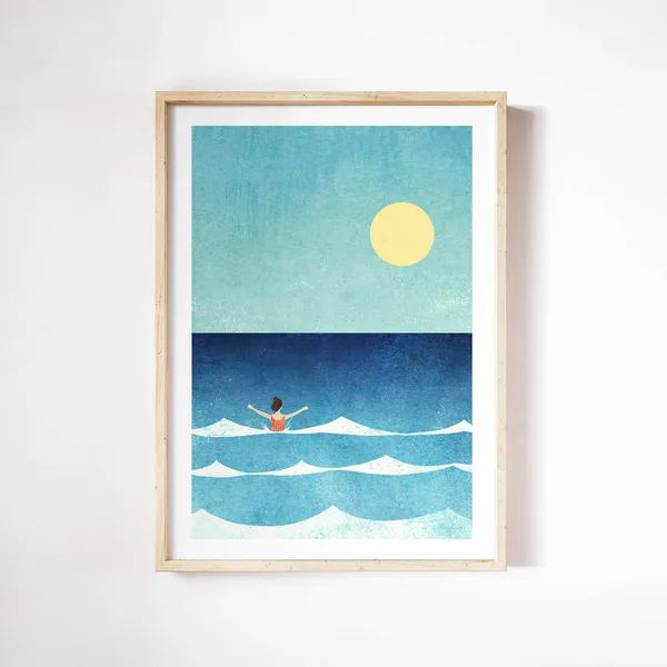 Sea Swim II by Henry Rivers, Coastal Art Print