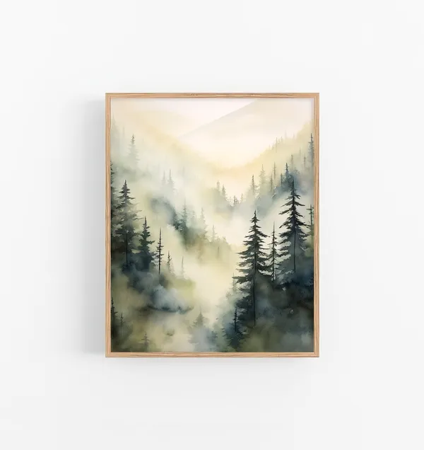 Sierra National Park Watercolor Painting Art Print