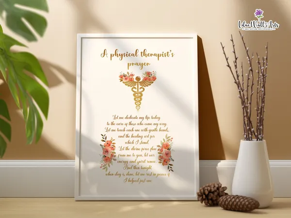 Physical Therapist Prayer, Physiotherapy Art Print