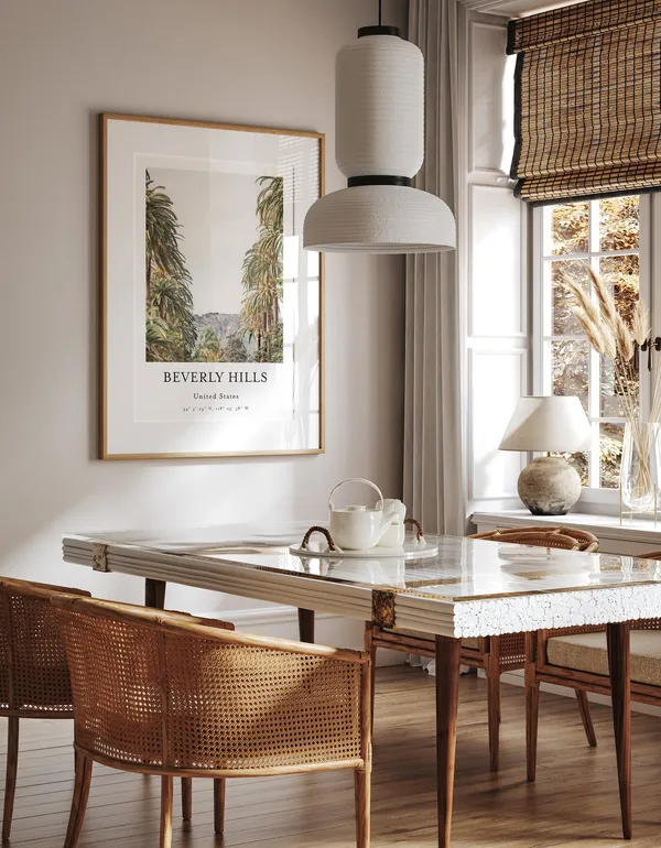 California Travel Poster, Beverly Hills Place Print