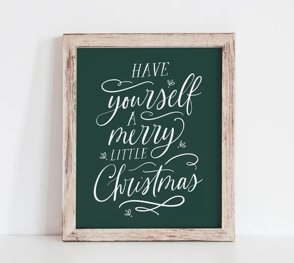 Merry Little Christmas Calligraphy, Holiday Art Print