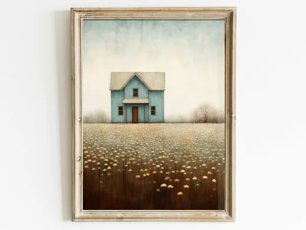 Country House Art Print, Rustic Farmhouse Decor