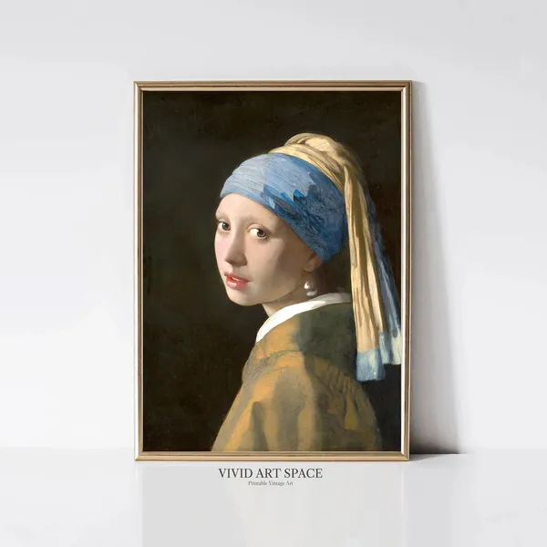 Girl With A Pearl Earring, Vermeer Vintage Portrait Print