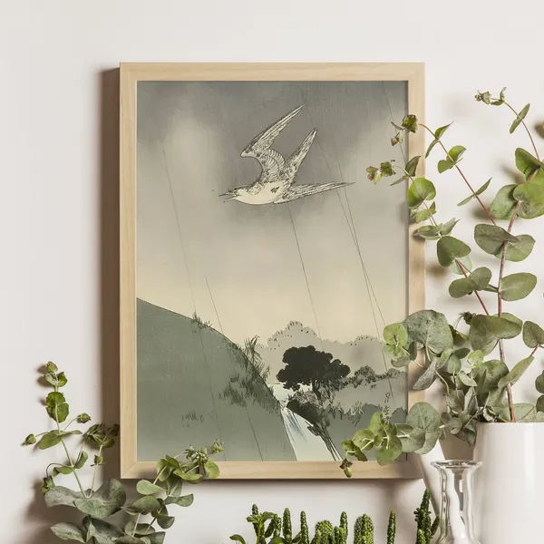 Cuckoo In The Rain, Ukiyo-e Bird Art Print