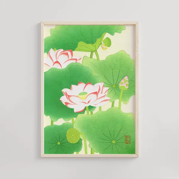 Ito Nisaburo Ukiyo-e Floral Art Print, Vintage