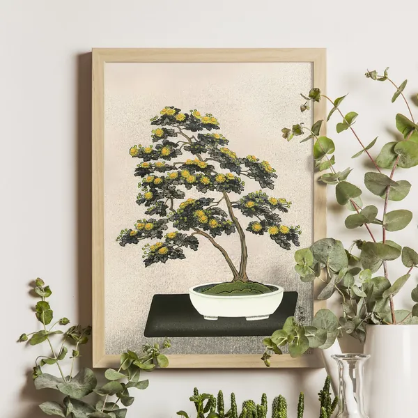 Bonsai Chrysanthemum Ukiyo-e Art Print