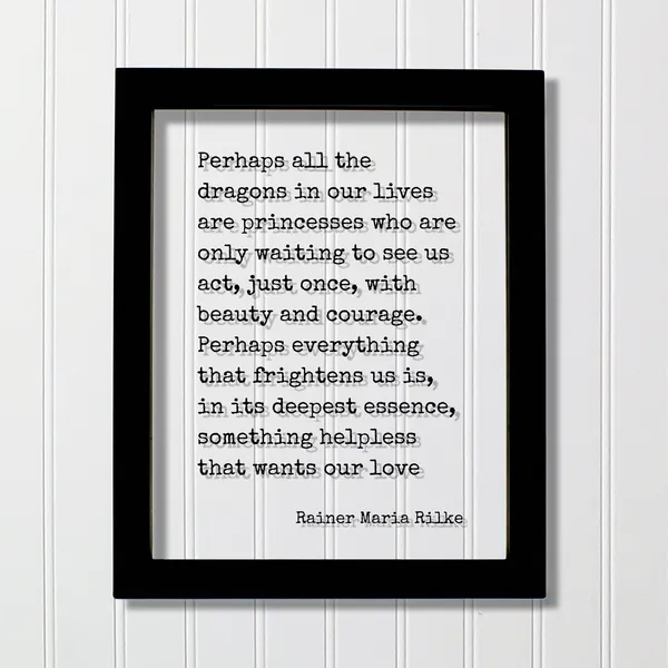 Rainer Maria Rilke Quote Poster, Beauty and Courage