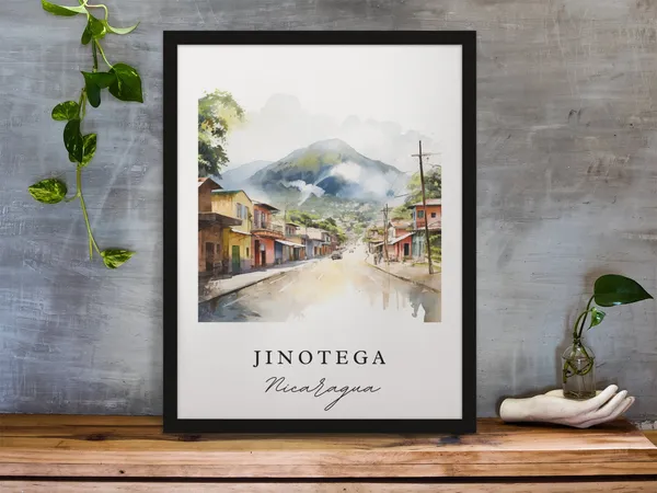 Jinotega Traditional Travel Poster, Nicaragua Travel Art
