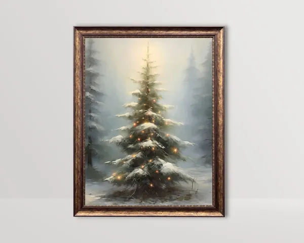 Vintage Rustic Christmas Tree Farmhouse Art Print