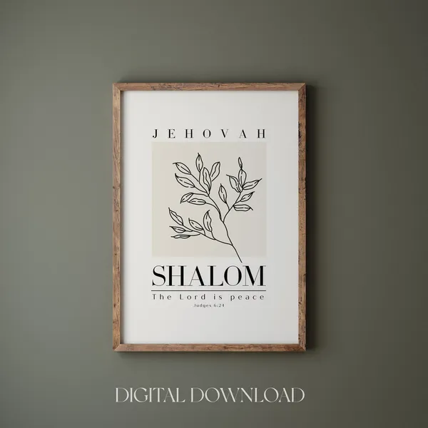 Jehovah Shalom Vintage Bible Verse Art Print