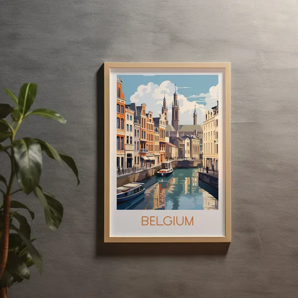 Belgium Travel Poster, Europe Wall Art Print