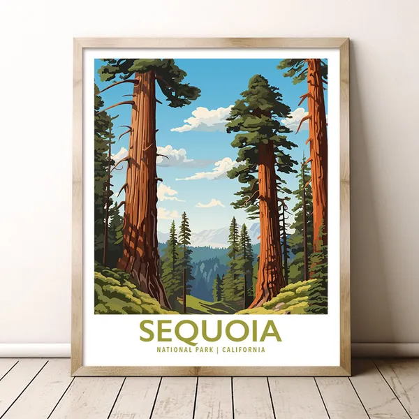 Sequoia National Park Hiking Wall Art Print