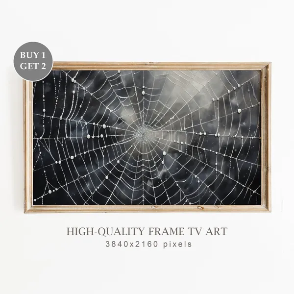 Vintage Halloween Spider Web Poster, Rustic Decor