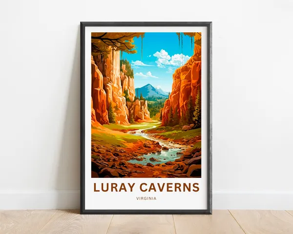 Luray Caverns Travel Poster, Virginia Landmark