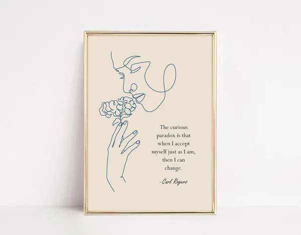 Carl Rogers Quote Psychology Art Print, Office Decor