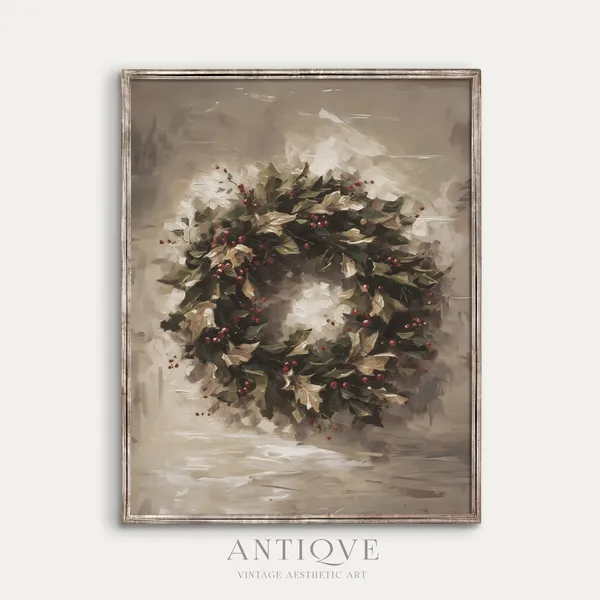 Christmas Wreath With Holly Berries, Classy Decor