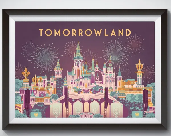 Tomorrowland 2023 Vintage Travel Poster Print