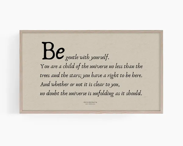 Desiderata Quote Neutral Office Art Print
