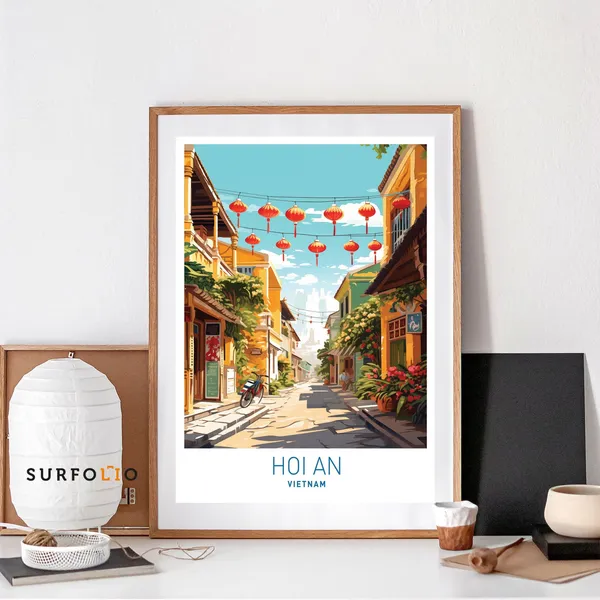 Hoi An Vietnam Ancient Town Street Travel Poster