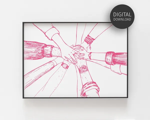 Pink Office Decor Teamwork Quote Art Print